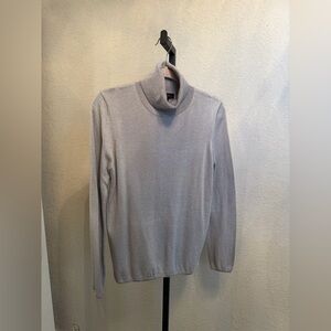 Ann Taylor Metallic Silver Turtleneck Sweater